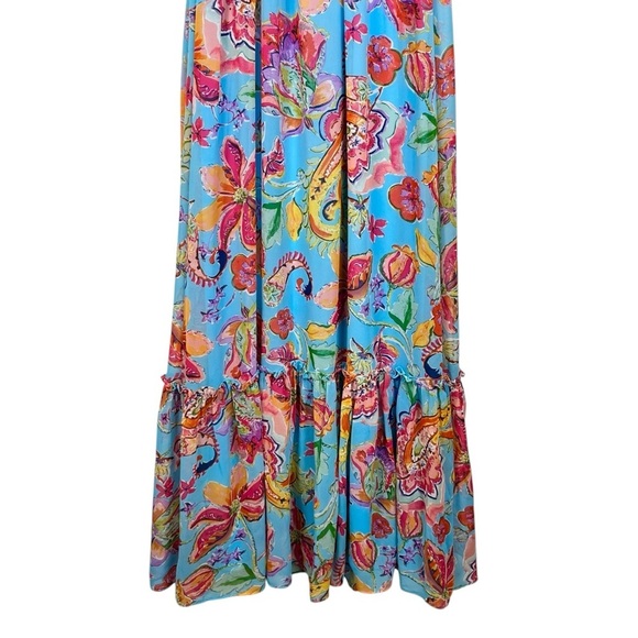 Nicole Miller New York Blue & Pink Ruffled Tiered Sundress Size XS - Picture 6 of 12